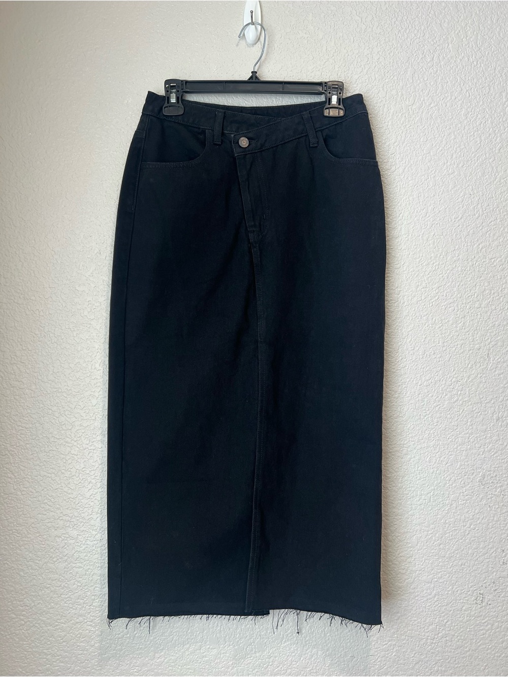 H/G Black Denim Midi Skirt, 28